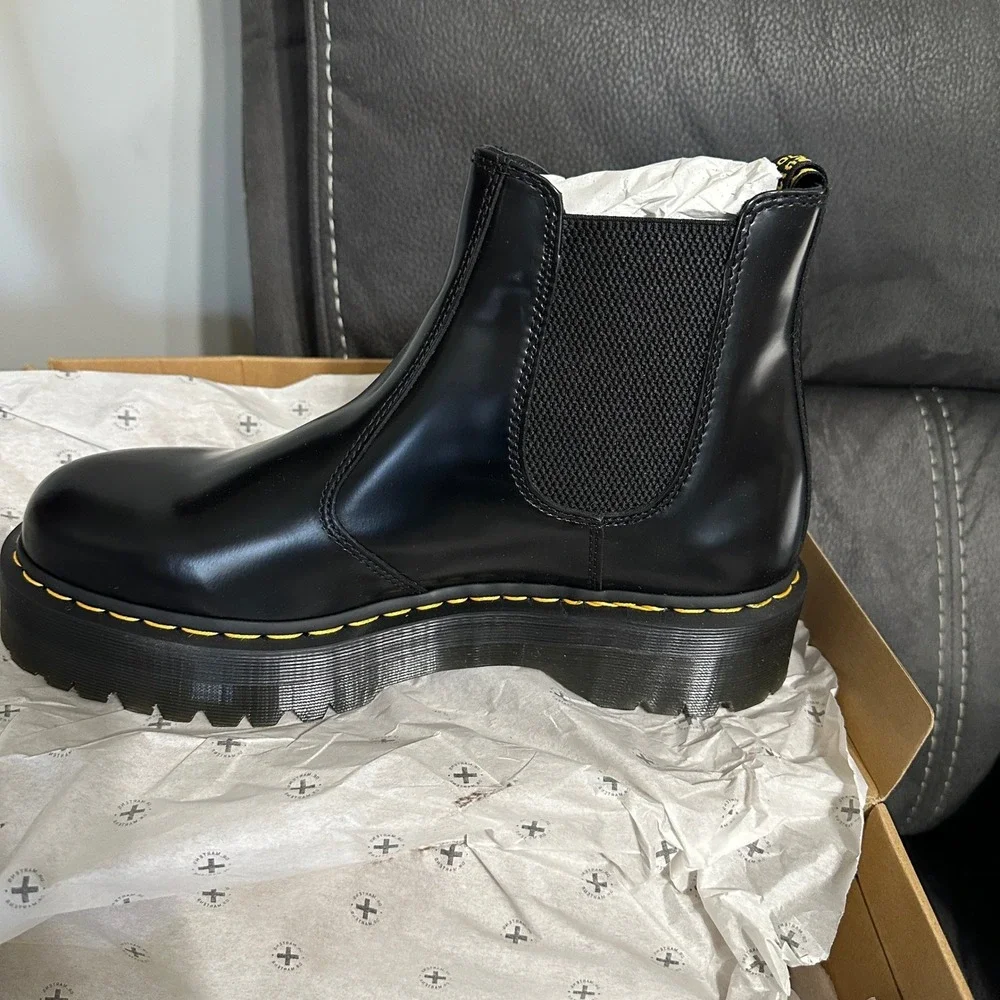 Dr. Martens Boots Chelsea 2976 Quad Mens Size 13 Smooth Black Leather